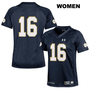 Notre Dame Fighting Irish Women's Noah Boykin #16 Navy Under Armour No Name Authentic Stitched College NCAA Football Jersey YWK4299SR